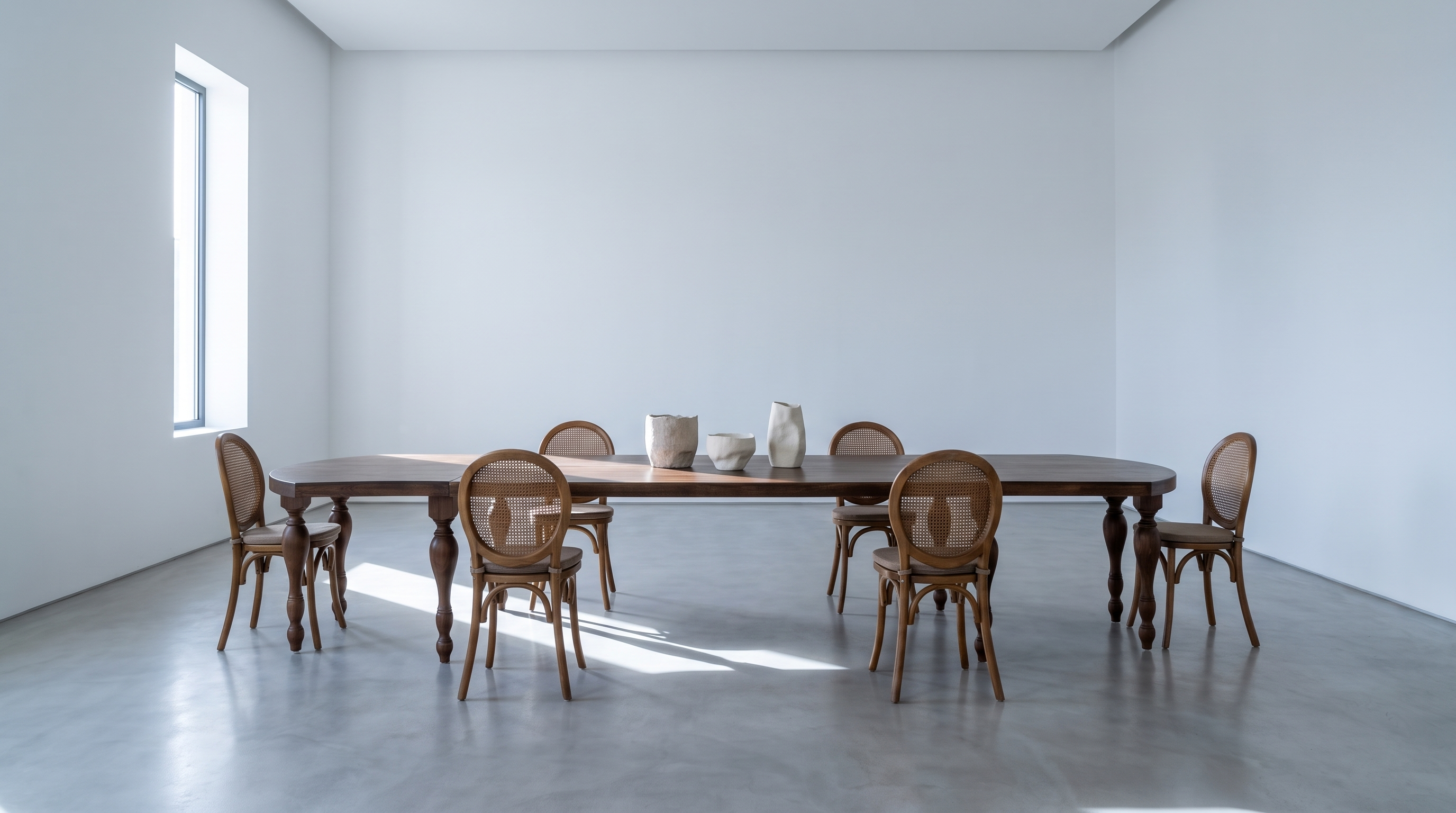 Mesa en galería contemporánea